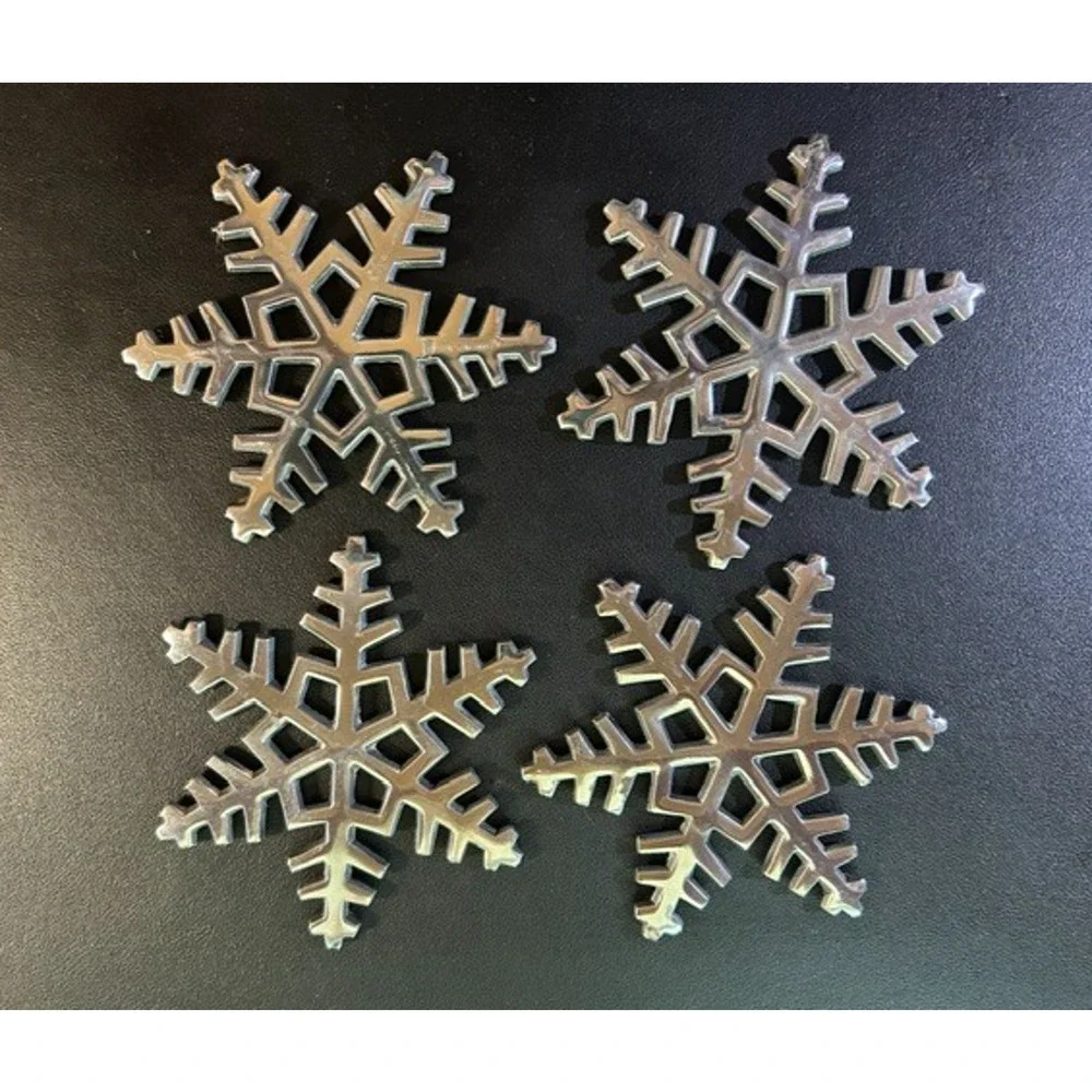 Snowflake Coasters Stainless Steel 4 3/4 inches, stackable